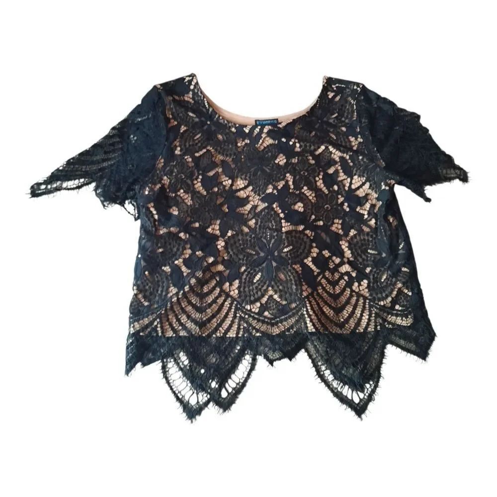 Express Black Lace Blouse